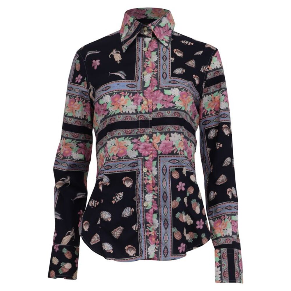 Etro Floral-Print Shirt in Multicolor Cotton